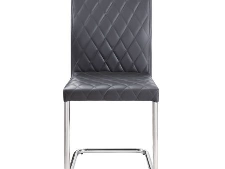 Ansonia - Side Chair (Set of 2) - Gray PU & Chrome Online