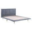 Metis - Eastern King Bed - Gray Top Grain Leather For Cheap