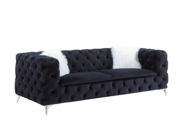 Phifina - Sofa - Black Velvet Hot on Sale