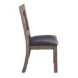 Raphaela - Side Chair (Set of 2) - Black PU & Weathered Cherry Finish Fashion