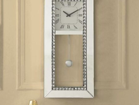 Lotus - Wall Clock - Mirrored & Faux Crystal Diamonds Sale