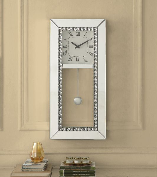 Lotus - Wall Clock - Mirrored & Faux Crystal Diamonds Sale