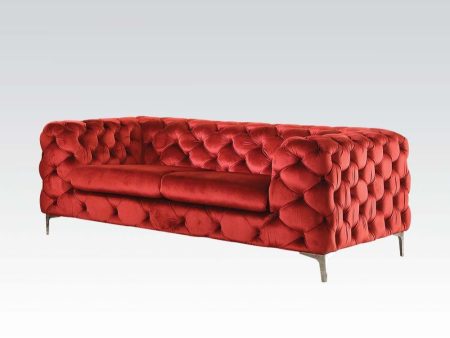 Adam - Loveseat - Red Velvet Online Hot Sale