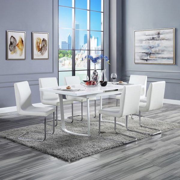 Palton - Side Chair (Set of 2) - White PU & Chrome Finish Online Hot Sale