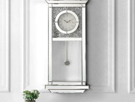 Noralie - Wall Clock - Mirrored & Faux Diamonds - 32  For Sale