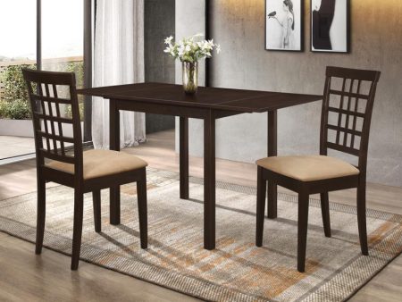 Kelso - 3 Piece Drop Leaf Dining Table Set - Cappuccino Cheap