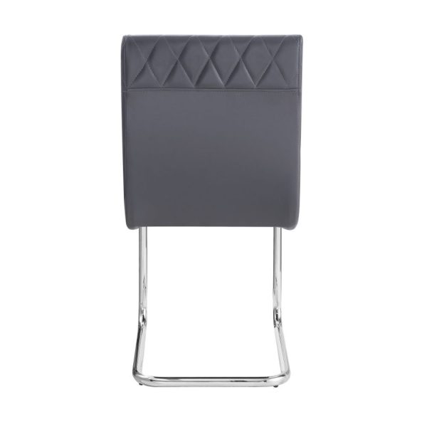 Ansonia - Side Chair (Set of 2) - Gray PU & Chrome Online