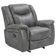 Conrad - Upholstered Padded Arm Glider Recliner - Gray For Cheap