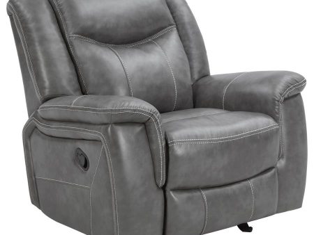 Conrad - Upholstered Padded Arm Glider Recliner - Gray For Cheap