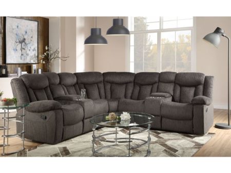 Rylan - Sectional Sofa - Dark Brown Fabric Online Sale