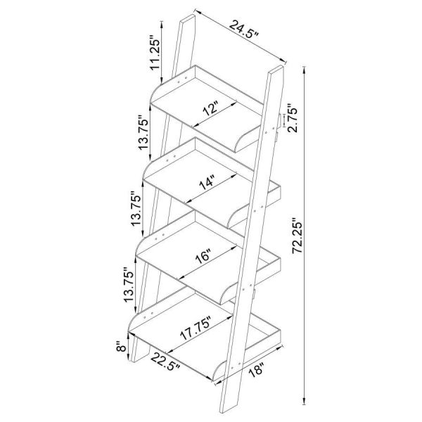 Amaturo - 4-Shelf Acrylic Ladder Bookshelf - Clear Online Sale