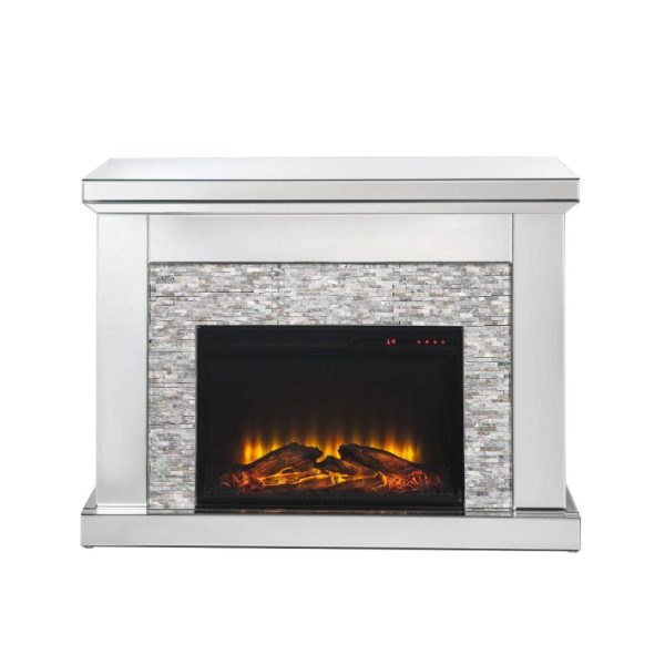 Laksha - Fireplace - Mirrored & Stone Online Hot Sale