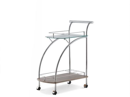 Badin - Serving Cart - Chrome & Clear Glass For Cheap