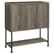 Claremont - Sliding Door Home Bar Wine Cabinet - Gray Driftwood Online Sale