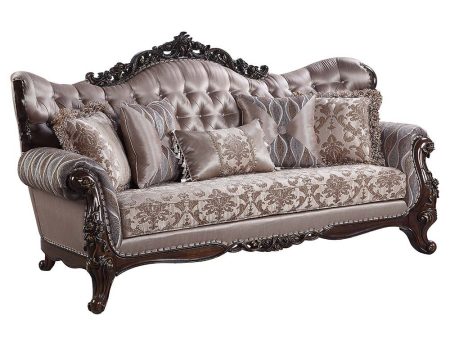 Benbek - Sofa - Fabric & Antique Oak Finish For Discount