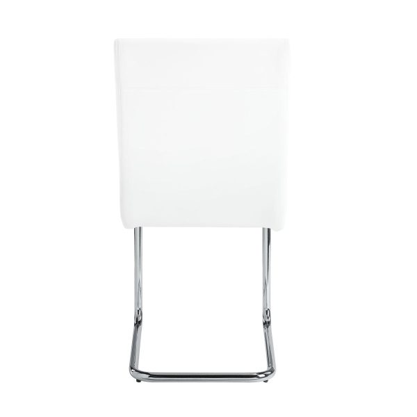 Palton - Side Chair (Set of 2) - White PU & Chrome Finish Online Hot Sale