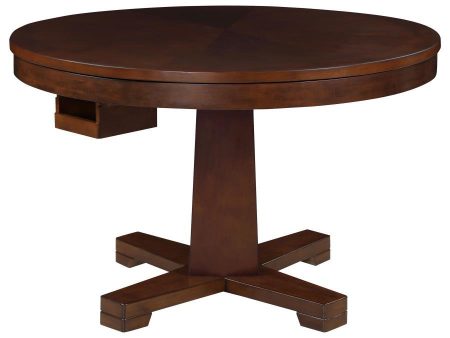 Marietta - Round Dining And Billiard Poker Game Table - Tobacco Discount