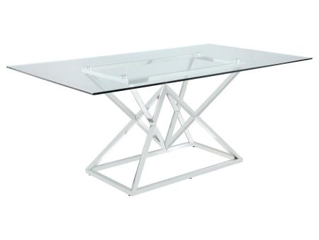 Beaufort - Rectangular Glass Top Dining Table - Chrome For Discount