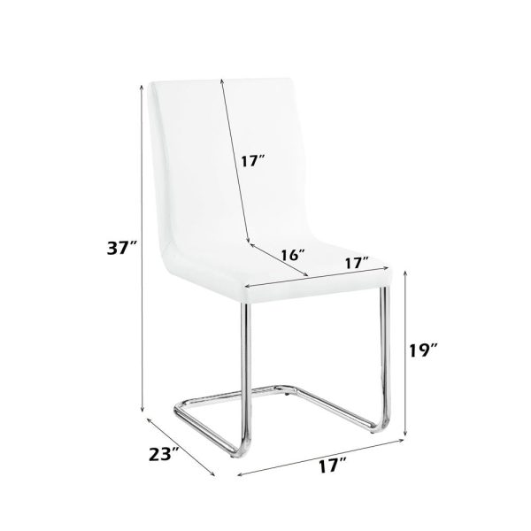 Palton - Side Chair (Set of 2) - White PU & Chrome Finish Online Hot Sale