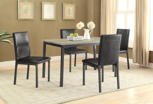 Garza - 5-Piece Rectangular Dining Table Set - Black Discount