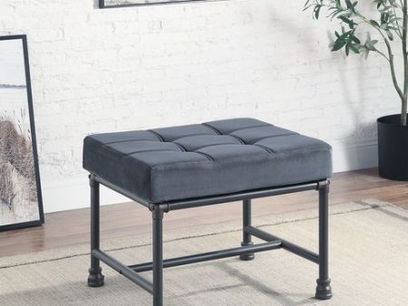 Brantley - Ottoman - Gray Velvet & Sandy Gray Finish on Sale