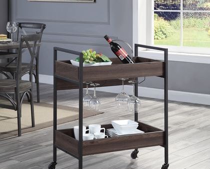 Jerrick - Kitchen Island - Walnut & Black Finish Hot on Sale