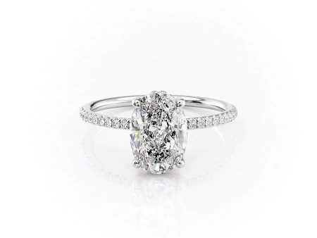 The Pave Crown Kamellie Set With A 4 Carat Oval Moissanite Discount