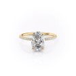 The Pave Crown Kamellie Set With A 4.5 Carat Oval Moissanite For Discount