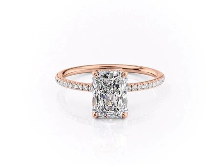 The Pave Crown Kamellie Set With A 3.5 Carat Radiant Moissanite Fashion