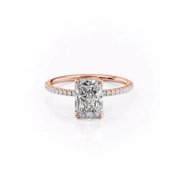 The Pave Crown Kamellie Set With A 3.5 Carat Radiant Moissanite Fashion