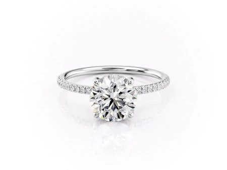 The Pave Crown Kamellie Set With A 3 Carat Round Moissanite Discount