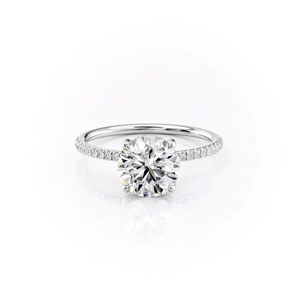 The Pave Crown Kamellie Set With A 3 Carat Round Moissanite Discount