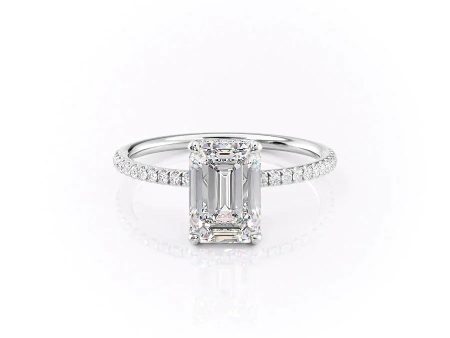 The Pave Crown Kamellie Set With A 3.5 Carat Emerald Moissanite on Sale