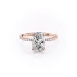 The Pave Crown Kamellie Set With A 3 Carat Oval Moissanite Sale