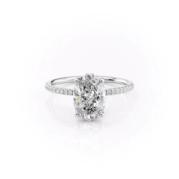 The Pave Crown Kamellie Set With A 5 Carat Oval Moissanite Cheap